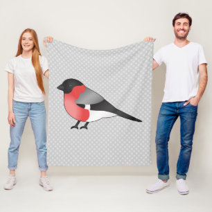 Rode Euraziatische Goudvink Cartoon Vogel Illustra Fleece Deken