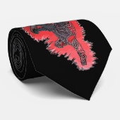 Rode explosie snowboarder zwart strak stropdas (Opgerold)