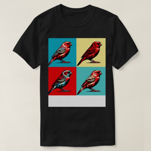 Rode Factor Canary Art Koele Vogels T-shirt (Design voorkant)