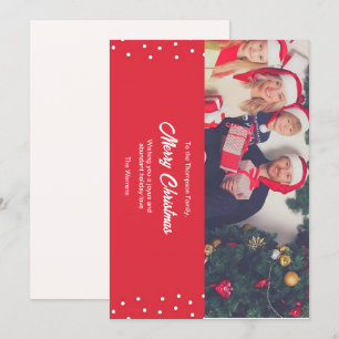 Rode Familie Foto Kerstmis Kaart