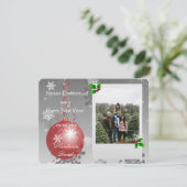 Rode Fancy kerstfeestelijke fotokaart Feestdagenkaart (Staand voorkant)