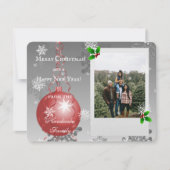 Rode Fancy kerstfeestelijke fotokaart Feestdagenkaart (Voorkant)