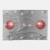 Rode Fancy kerstsierkeuken Theedoek (Horizontaal)