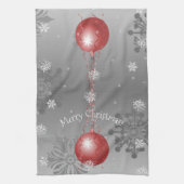 Rode Fancy kerstsierkeuken Theedoek (Verticaal)