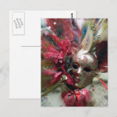 Rode Fantasie Engel Briefkaart (Voorkant / Achterkant)