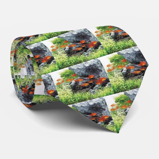 Rode fantoomtetra's stropdas (Opgerold)