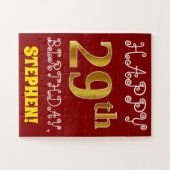 Rode, Faux Gold 29e verjaardag + Aangepaste naam P Legpuzzel (Horizontaal)