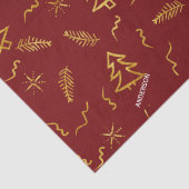 Rode feestdag met gouden kerstbomen tissuepapier (Detail)