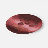 Rode feestelijke kerstcadeautjes met aangepaste te papieren bordje (Gekanteld)