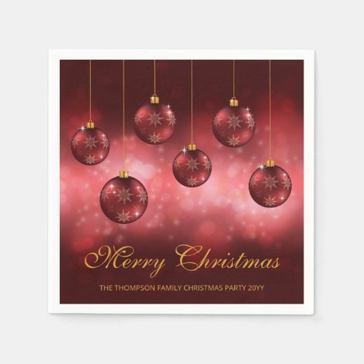 Rode feestelijke kerstcadeautjes met aangepaste te servet (Voorkant)