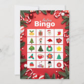 Rode Feestelijke Leuke Kerstbingo Kaart (Voorkant)