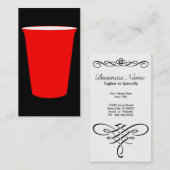 rode feestkop visitekaartje (Voorkant / Achterkant)