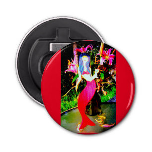 rode feestzeemeermin button flesopener