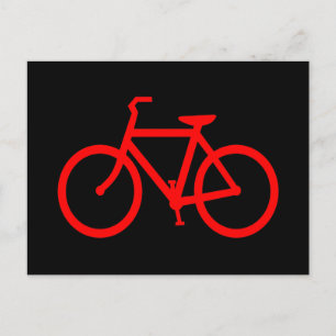 Rode fiets briefkaart