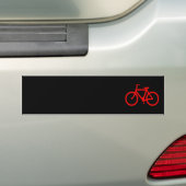Rode fiets bumpersticker (Op auto)