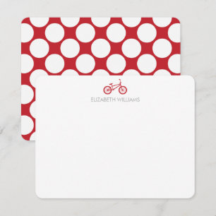 Rode fiets en grote Stippen Opmerkingskaarten Kaart
