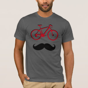 Rode fiets en snor t-shirt