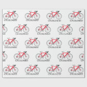 Rode fiets met Cycoloog Tekst op wit Cadeaupapier (Vlak)