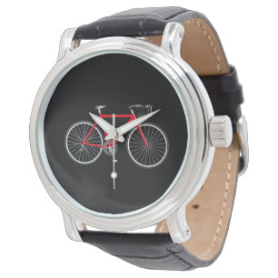 Rode fiets op zwart horloge