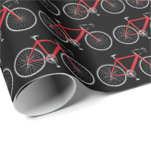 rode fiets op zwart verpakkingspapier cadeaupapier