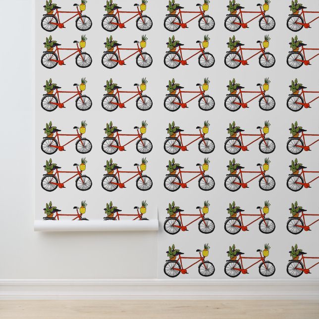 rode fietsen behang (Applicatie)