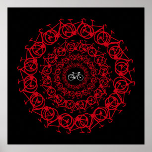 rode fietsen mandala poster