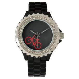 Rode fietsroute horloge