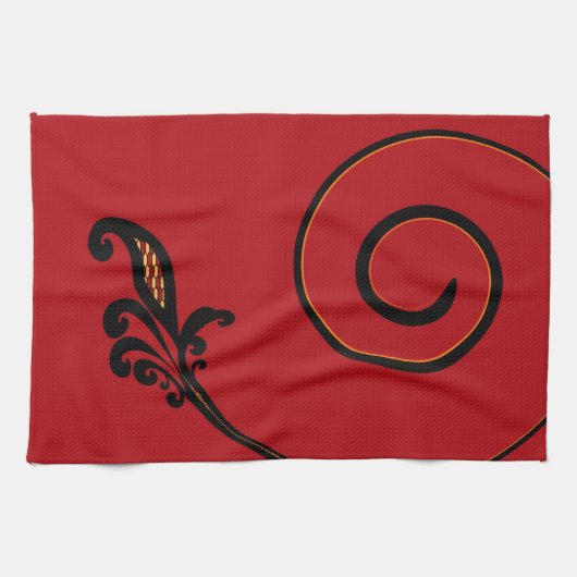 Rode Flair keukenhanddoek (Horizontaal)