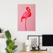 Rode Flamingo Kunstprint Museumkwaliteit Mat Papie Poster (Thuiskantoor)