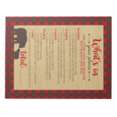 Rode Flanel Wat Zit Er In Je Telefoon Baby Shower  Notitieblok (Voorkant)