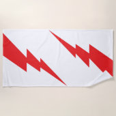 Rode Flash-bliksembolt Strandlaken (Voorkant)