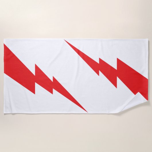 Rode Flash-bliksembolt Strandlaken (Voorkant)