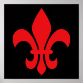 Rode Fleur de Lis Poster (Voorkant)