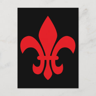 Rode Fleur de Lys Briefkaart