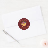Rode Floral Afstuderen Klassieke Ronde Sticker (Envelop)