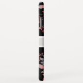 Rode Floral Modern Black Elegant Name Case-Mate iPhone Case (Achterkant/rechts)