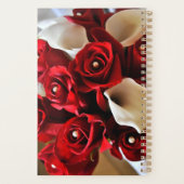 Rode Floral Modern Elegant Flowers Wedding Planner (Achterkant)