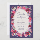Rode Floral Save The Date (Voorkant)