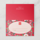 Rode florale met Chinese trouwreceptie (Buitenkant ongevouwen)