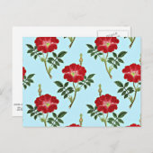 Rode florale patroon briefkaart (Voorkant / Achterkant)