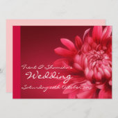 Rode florale trouwuitnodiging + RSVP Kaart (Voorkant / Achterkant)