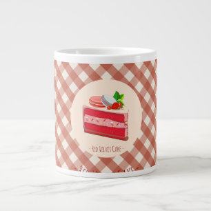 Rode fluwelen cake met aardbei roomkaas extra grote beker
