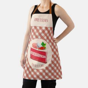 rode fluwelen cake met aardbei roomkaas  schort