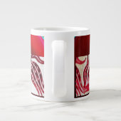 RODE FLUWELEN DAMAST TULP MONOGRAM Bourgondië Wit Extra Grote Beker (Achterkant)