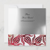 RODE FLUWELEN DAMAST TULPEN MONOGRAM Bourgondiéér Kaart (Achterkant)