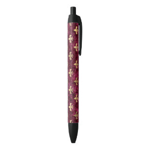 Rode Fluwelen Fleur De Lis Mardi Gras New Orleans Zwarte Inkt Pen