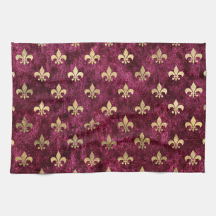 Rode Fluwelen Fleur De Lis Mardi Gras Orleans Patr Theedoek
