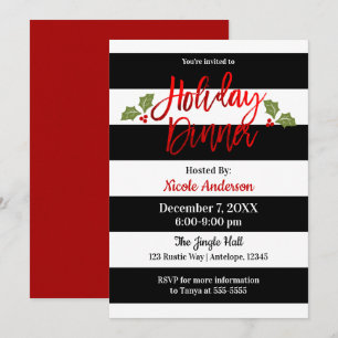 Rode Folie Slanke Glans Moderne Script Holiday Din Kaart