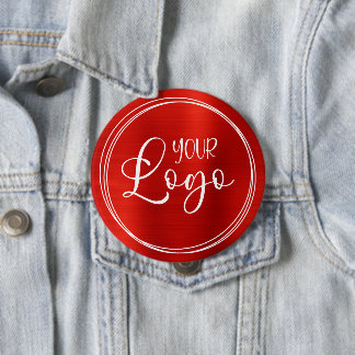 Rode Folie Uw zakelijke Logo Ronde Button 4,0 Cm