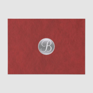 Rode Folie Zilver Kerst Chic Glam Monogram Initiaa Tissuepapier